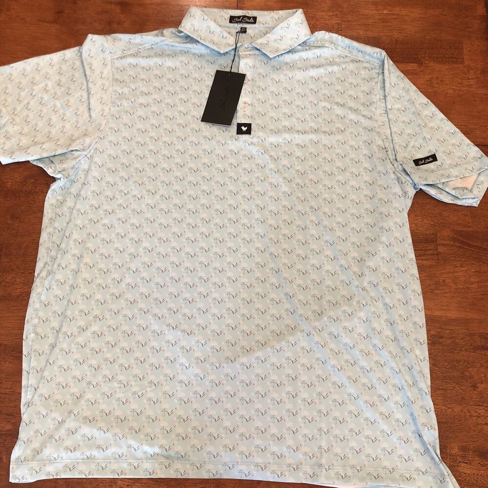 Bad Birdie Lil' Mingos Polo Shirt Blue Men’s Size XXL Golf Performance New
